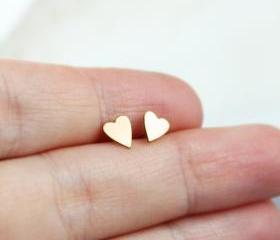 Brass Heart Earrings